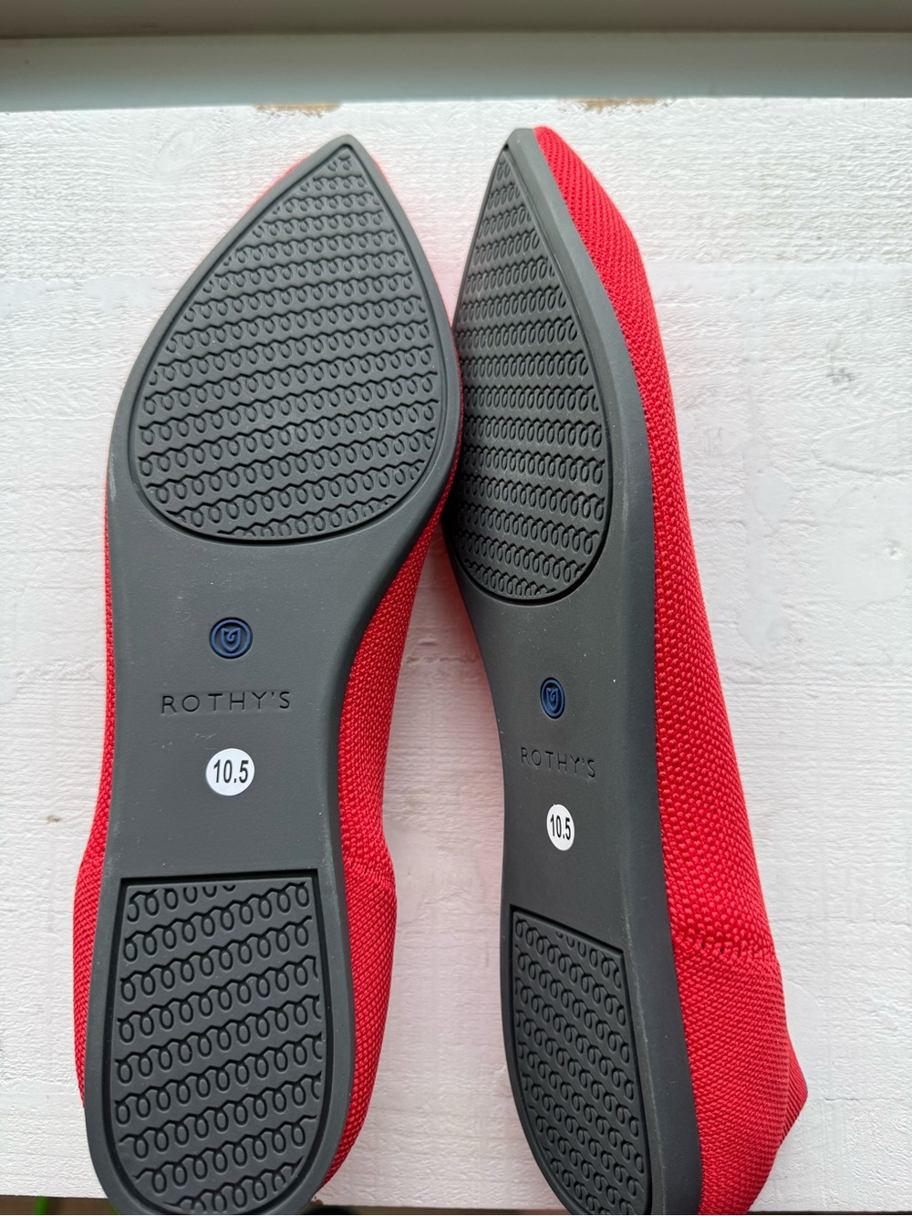 Rothy's Red Pointed Knit Slip-On Flats - Picture 5 of 5